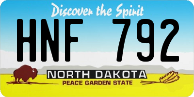 ND license plate HNF792