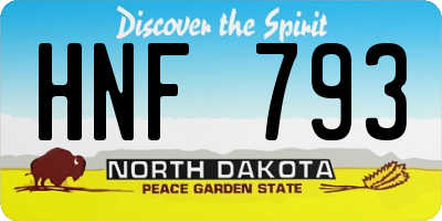 ND license plate HNF793