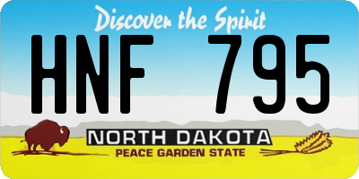 ND license plate HNF795