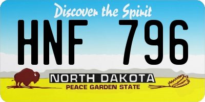 ND license plate HNF796