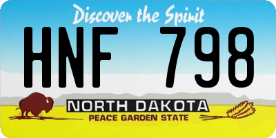 ND license plate HNF798