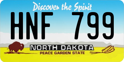 ND license plate HNF799