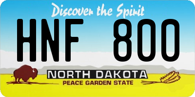 ND license plate HNF800