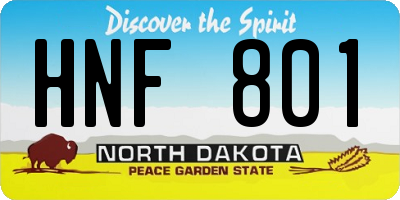 ND license plate HNF801