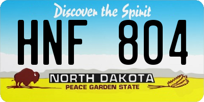 ND license plate HNF804