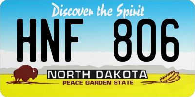 ND license plate HNF806