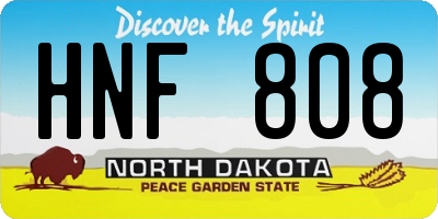 ND license plate HNF808