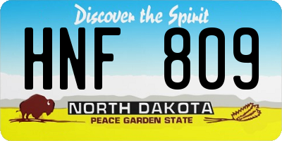 ND license plate HNF809