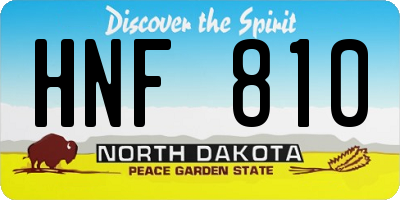 ND license plate HNF810