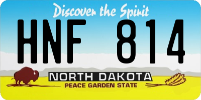 ND license plate HNF814
