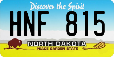 ND license plate HNF815