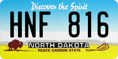 ND license plate HNF816