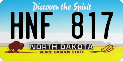 ND license plate HNF817