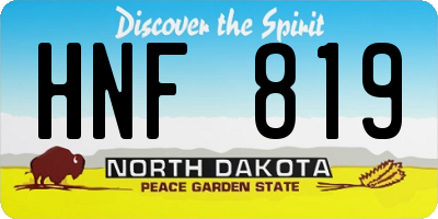 ND license plate HNF819