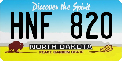 ND license plate HNF820