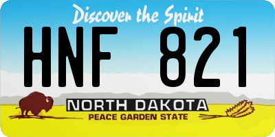 ND license plate HNF821