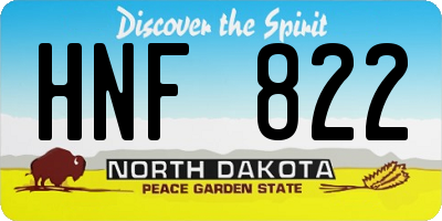 ND license plate HNF822