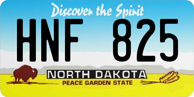 ND license plate HNF825