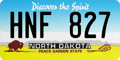 ND license plate HNF827