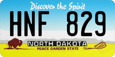 ND license plate HNF829