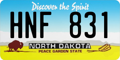 ND license plate HNF831