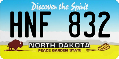 ND license plate HNF832