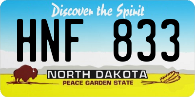 ND license plate HNF833