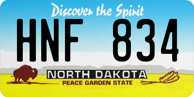 ND license plate HNF834