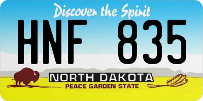 ND license plate HNF835