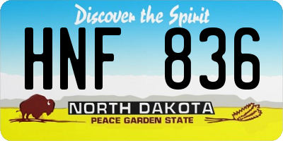 ND license plate HNF836