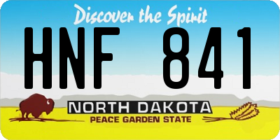 ND license plate HNF841