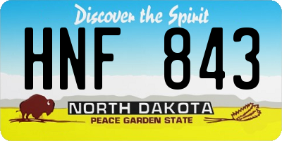 ND license plate HNF843