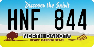 ND license plate HNF844