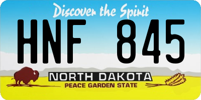 ND license plate HNF845