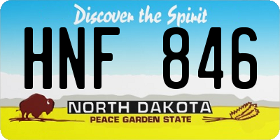 ND license plate HNF846