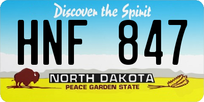 ND license plate HNF847