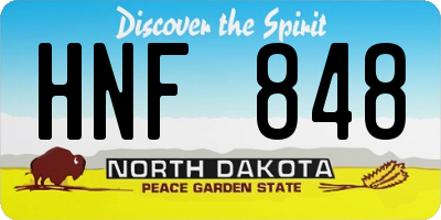 ND license plate HNF848