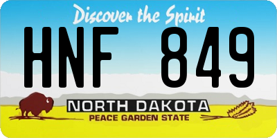 ND license plate HNF849