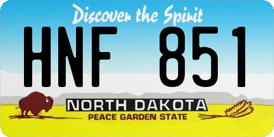 ND license plate HNF851