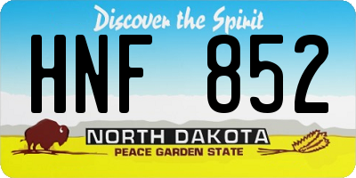 ND license plate HNF852