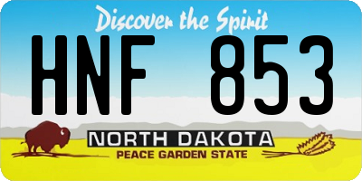 ND license plate HNF853