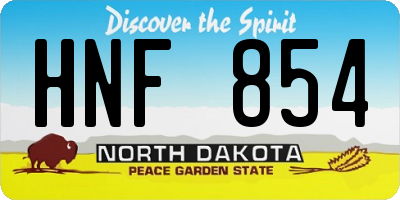 ND license plate HNF854