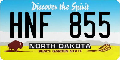 ND license plate HNF855