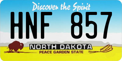 ND license plate HNF857