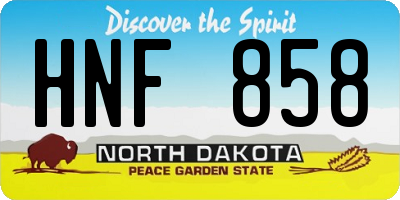 ND license plate HNF858