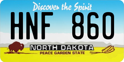 ND license plate HNF860