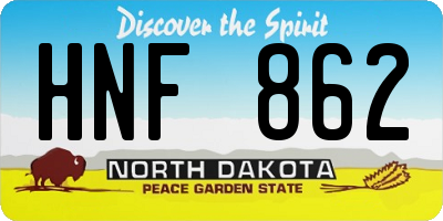 ND license plate HNF862