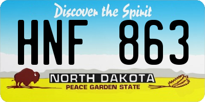 ND license plate HNF863