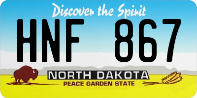 ND license plate HNF867