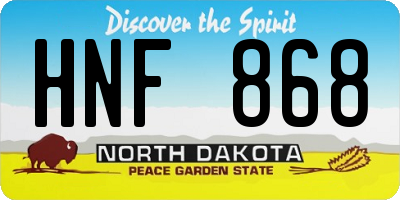 ND license plate HNF868